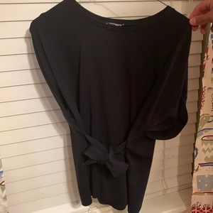 Black thick short sleeve top